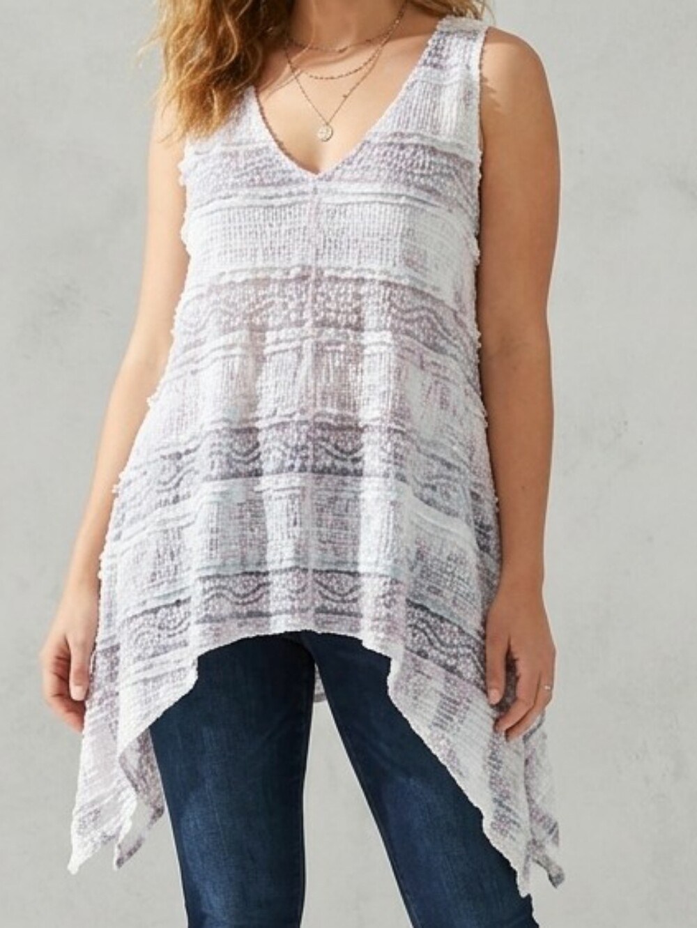 Origami Sheer Lace Tank Top